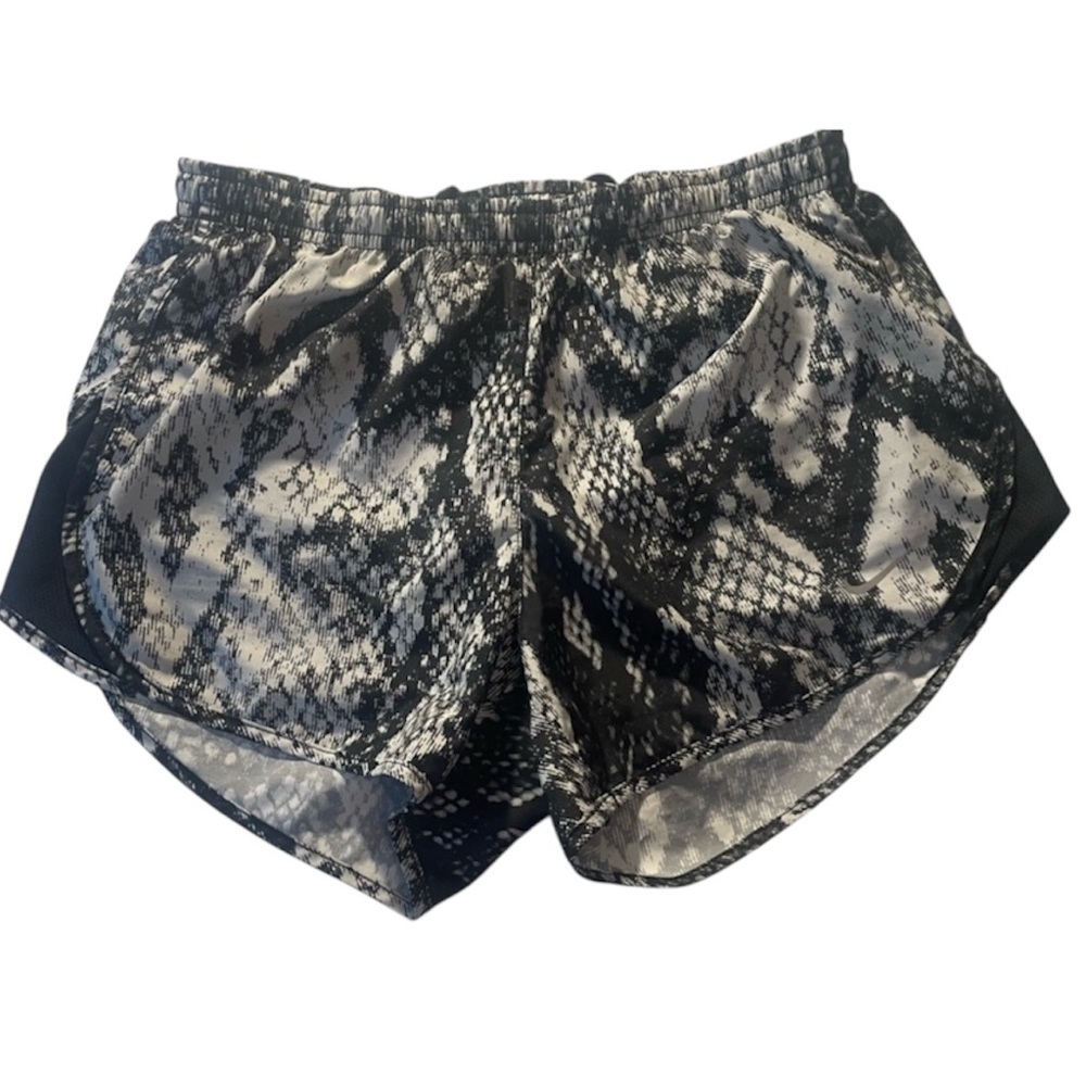 Nike Dri-fit Athletic Shorts Womens black white snake print size XS